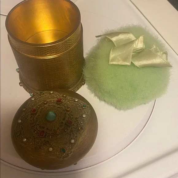 Austrian Powder/Jewelry/Trinket Box W/Bronze Jeweled Lid by Josef Hoffmann 1905
